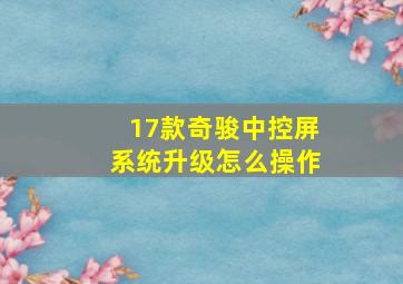 17款奇骏中控屏系统升级怎么操作