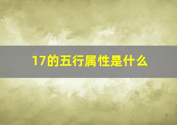 17的五行属性是什么