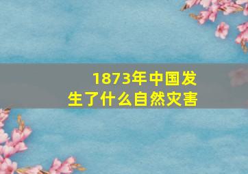 1873年中国发生了什么自然灾害