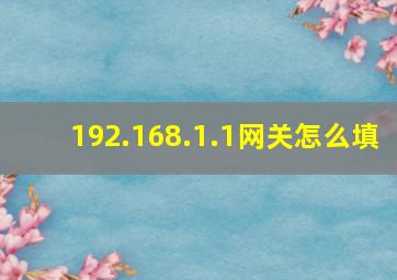 192.168.1.1网关怎么填