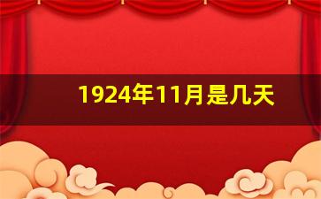 1924年11月是几天