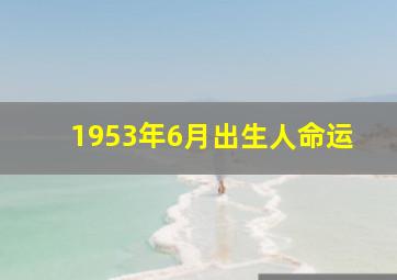 1953年6月出生人命运