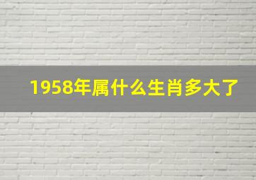 1958年属什么生肖多大了