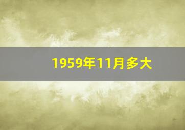 1959年11月多大