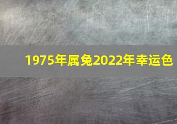 1975年属兔2022年幸运色