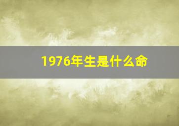 1976年生是什么命