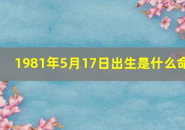 1981年5月17日出生是什么命