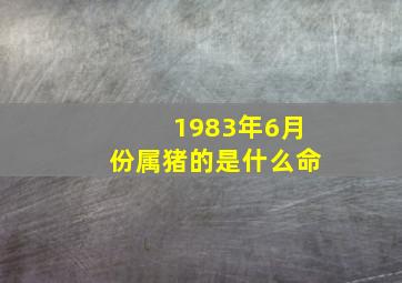 1983年6月份属猪的是什么命