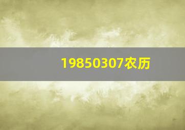 19850307农历