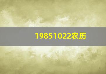 19851022农历