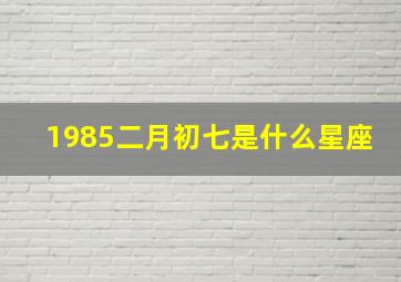 1985二月初七是什么星座