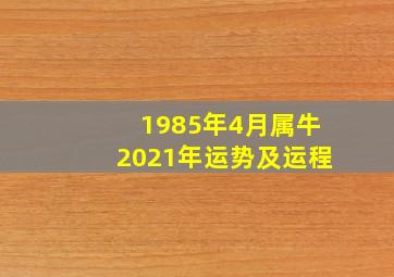 1985年4月属牛2021年运势及运程