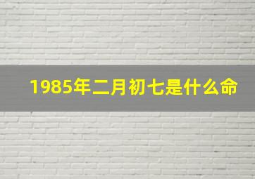 1985年二月初七是什么命