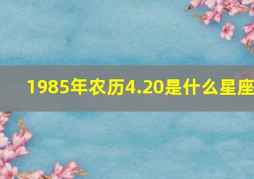 1985年农历4.20是什么星座