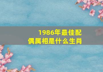 1986年最佳配偶属相是什么生肖