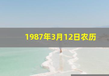 1987年3月12日农历