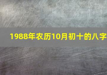 1988年农历10月初十的八字