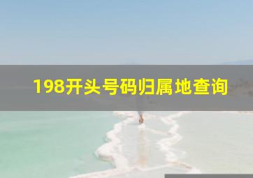 198开头号码归属地查询