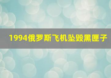 1994俄罗斯飞机坠毁黑匣子