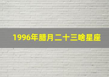 1996年腊月二十三啥星座