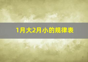 1月大2月小的规律表