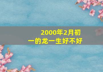 2000年2月初一的龙一生好不好