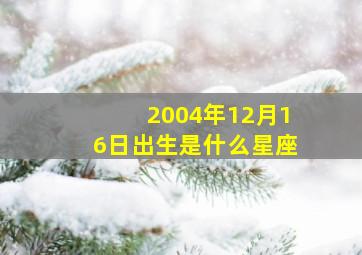 2004年12月16日出生是什么星座