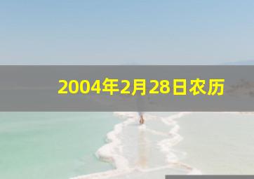 2004年2月28日农历