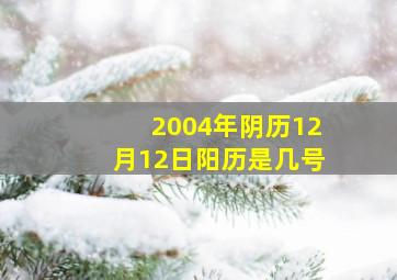 2004年阴历12月12日阳历是几号