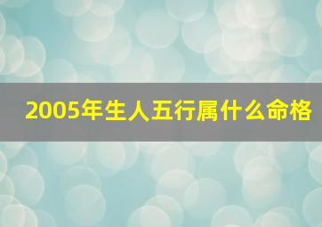 2005年生人五行属什么命格