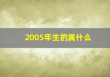 2005年生的属什么