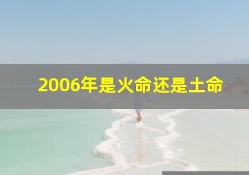 2006年是火命还是土命