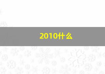 2010什么