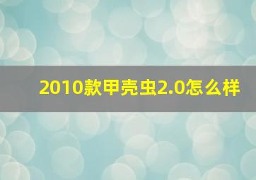 2010款甲壳虫2.0怎么样