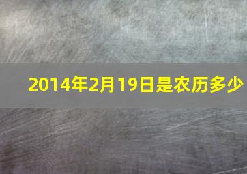 2014年2月19日是农历多少