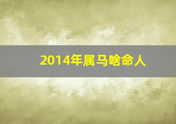 2014年属马啥命人