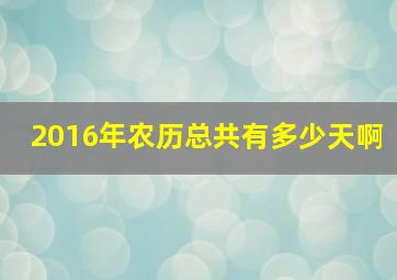 2016年农历总共有多少天啊