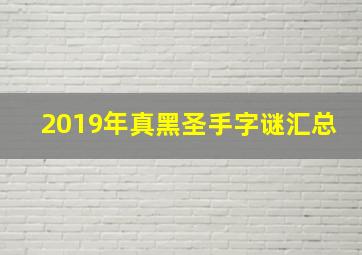 2019年真黑圣手字谜汇总