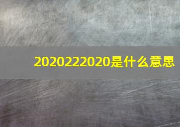 2020222020是什么意思