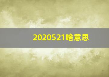 2020521啥意思