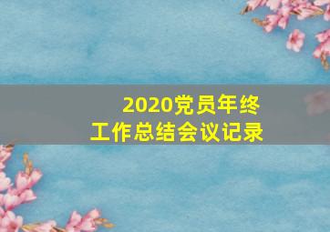 2020党员年终工作总结会议记录