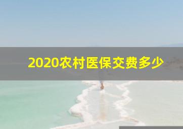 2020农村医保交费多少