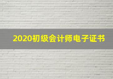 2020初级会计师电子证书