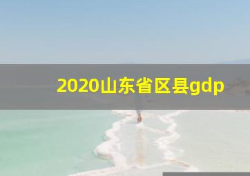 2020山东省区县gdp