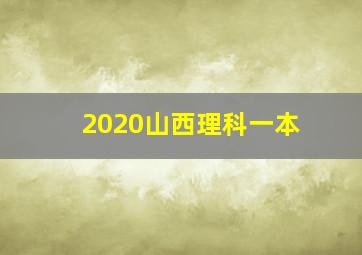 2020山西理科一本