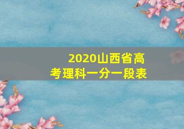 2020山西省高考理科一分一段表