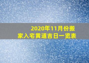 2020年11月份搬家入宅黄道吉日一览表