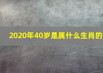 2020年40岁是属什么生肖的