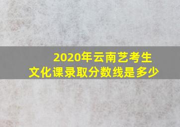 2020年云南艺考生文化课录取分数线是多少