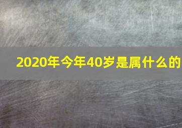 2020年今年40岁是属什么的